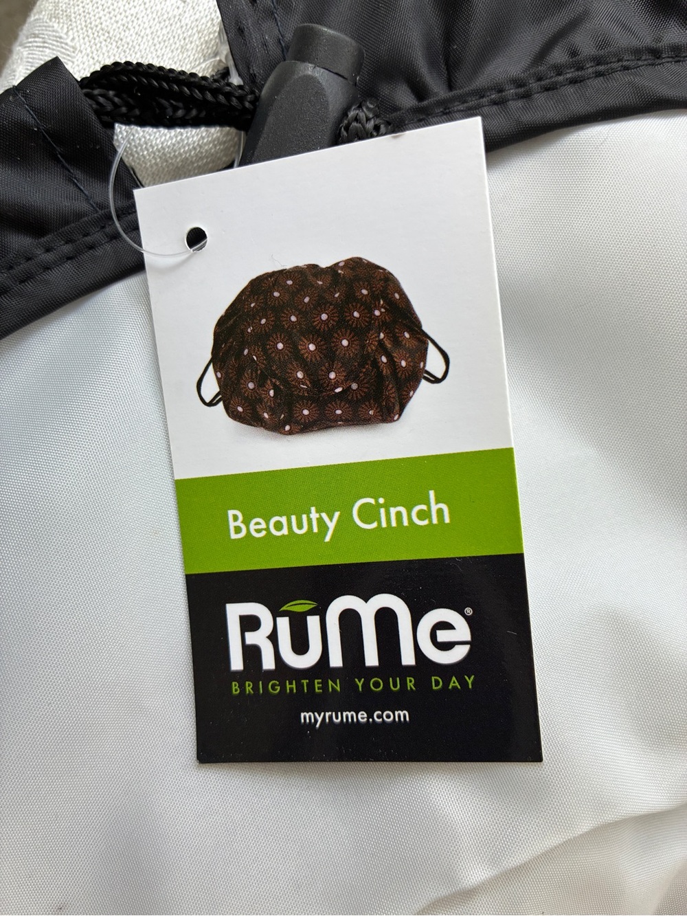 NWT RuMe Beauty Cinch Drawstring Makeup Bag Black